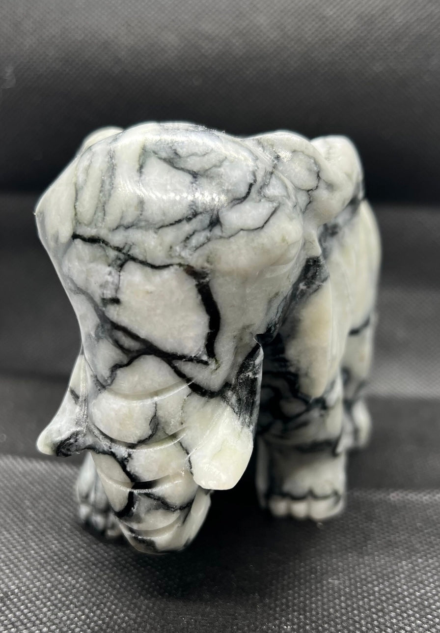 Pinolite Elephant Carving