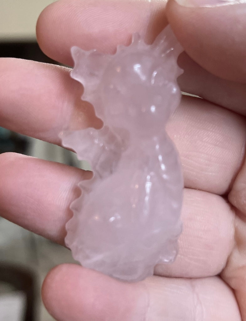 Rose Quartz Dragon Carving