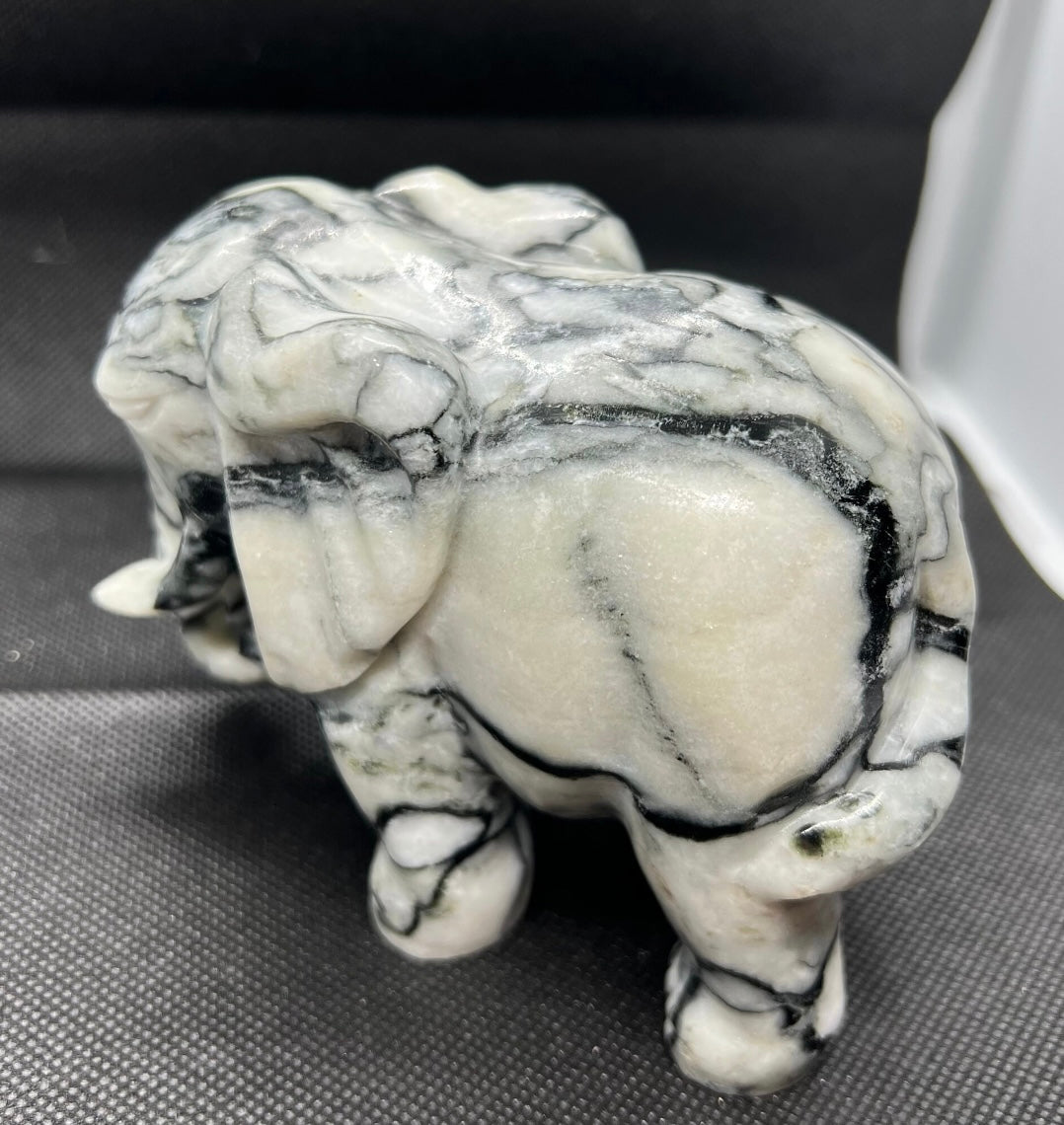 Pinolite Elephant Carving