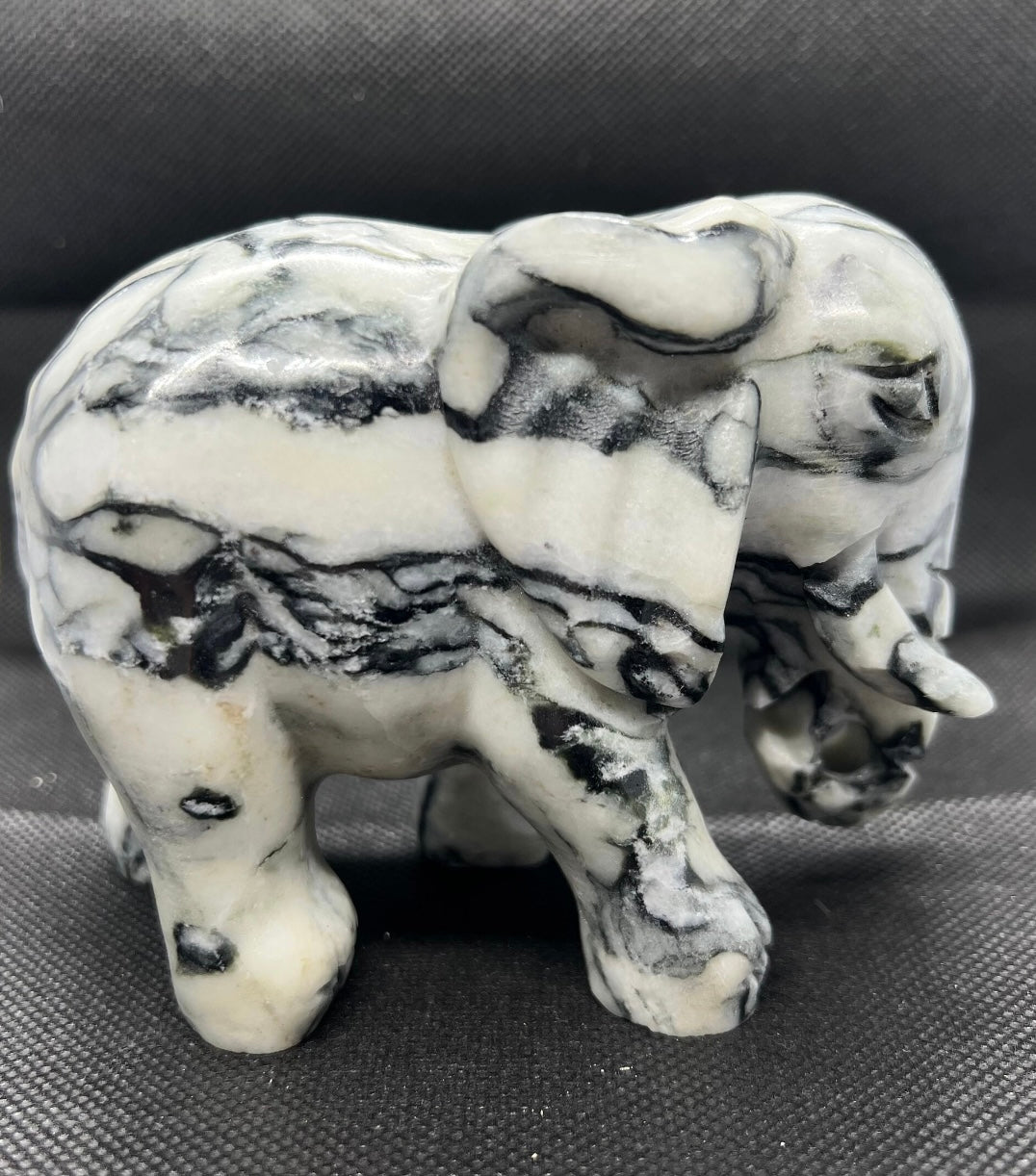 Pinolite Elephant Carving