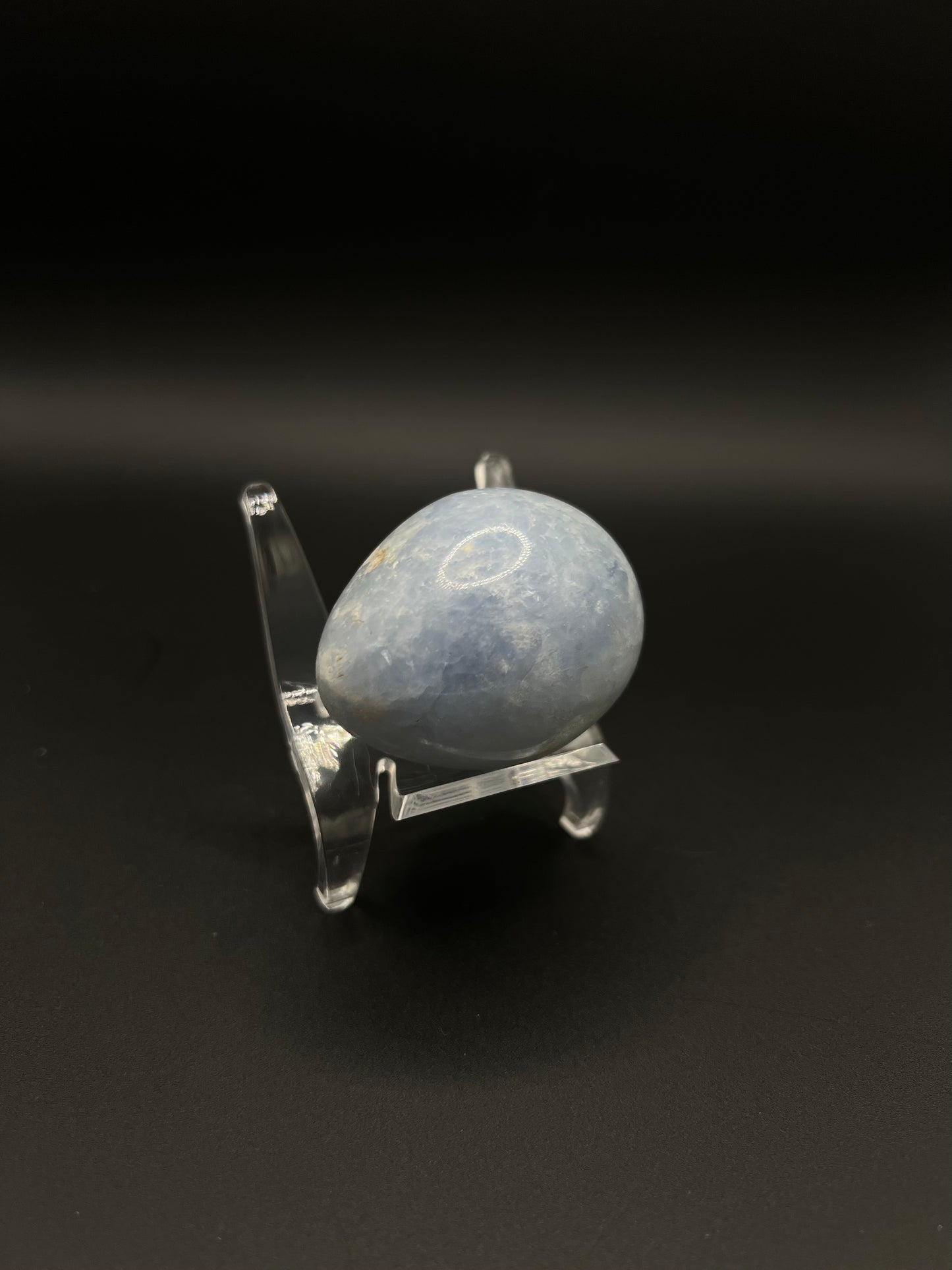 Blue Calcite Egg Carving