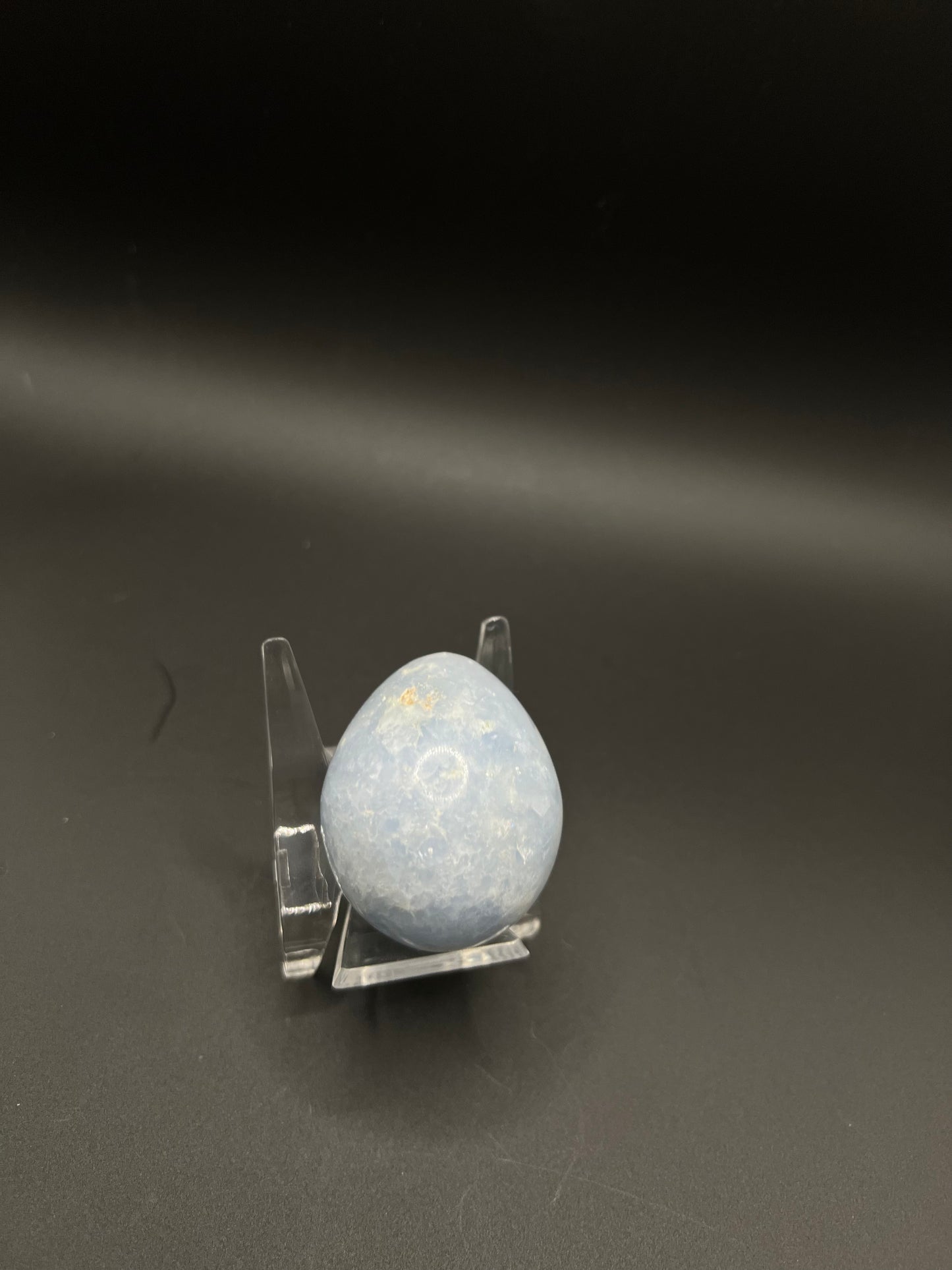 Blue Calcite Egg Carving