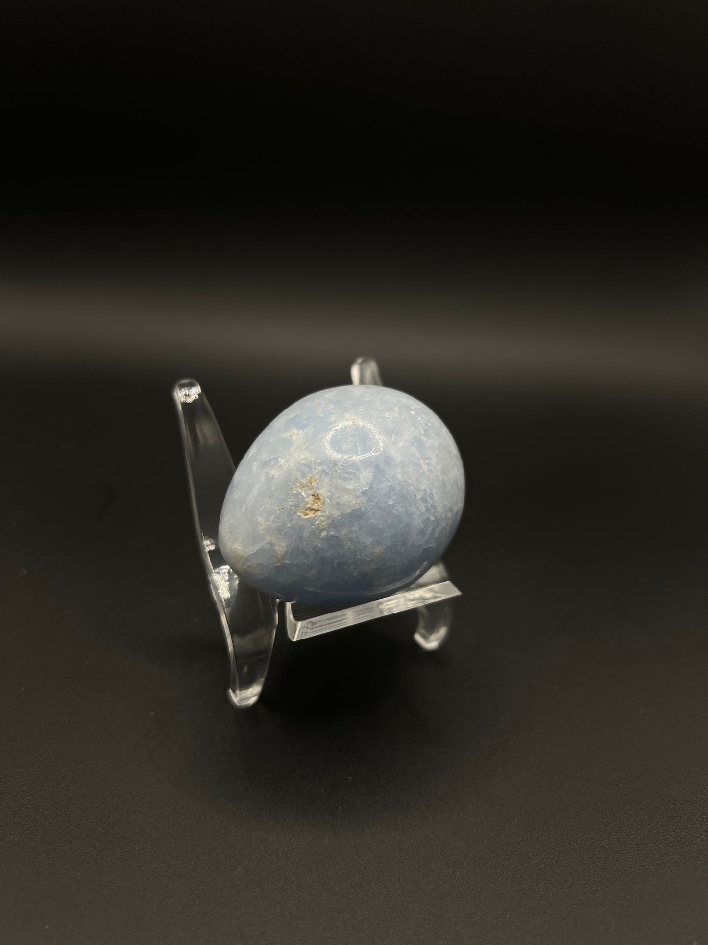 Blue Calcite Egg Carving