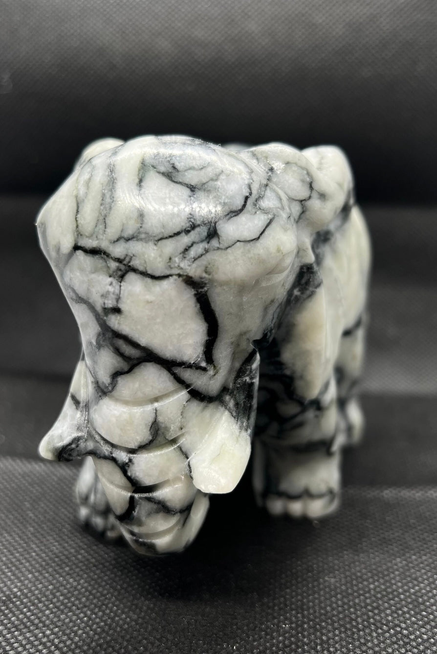 Pinolite Elephant Carving