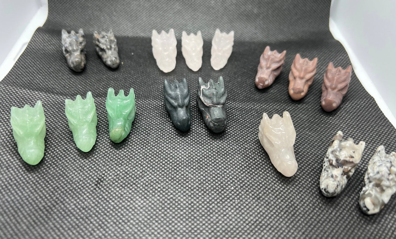 Mini Dragon Head Carvings