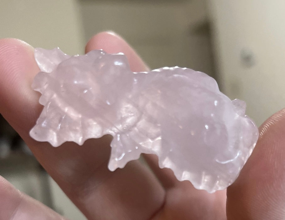 Rose Quartz Dragon Carving